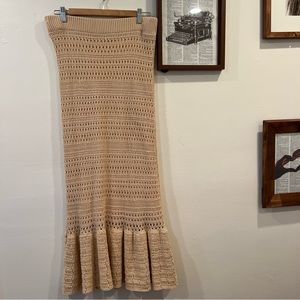 Nicolette Knitted Midi Skirt - Beige